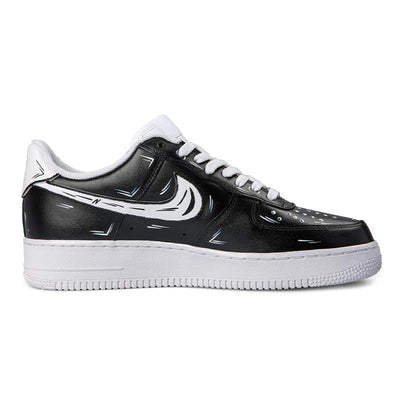[Custom AF1 Yin-Yang 2D Black and White]  Air Force 1 Skateboarding Shoes Women's Low-top Black/White