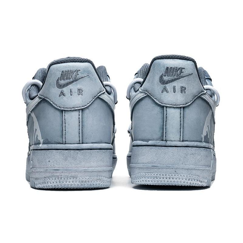 [Custom Women's style and light blue]  Air Force 1 Skateboarding Shoes Women's Low-top Light Blue