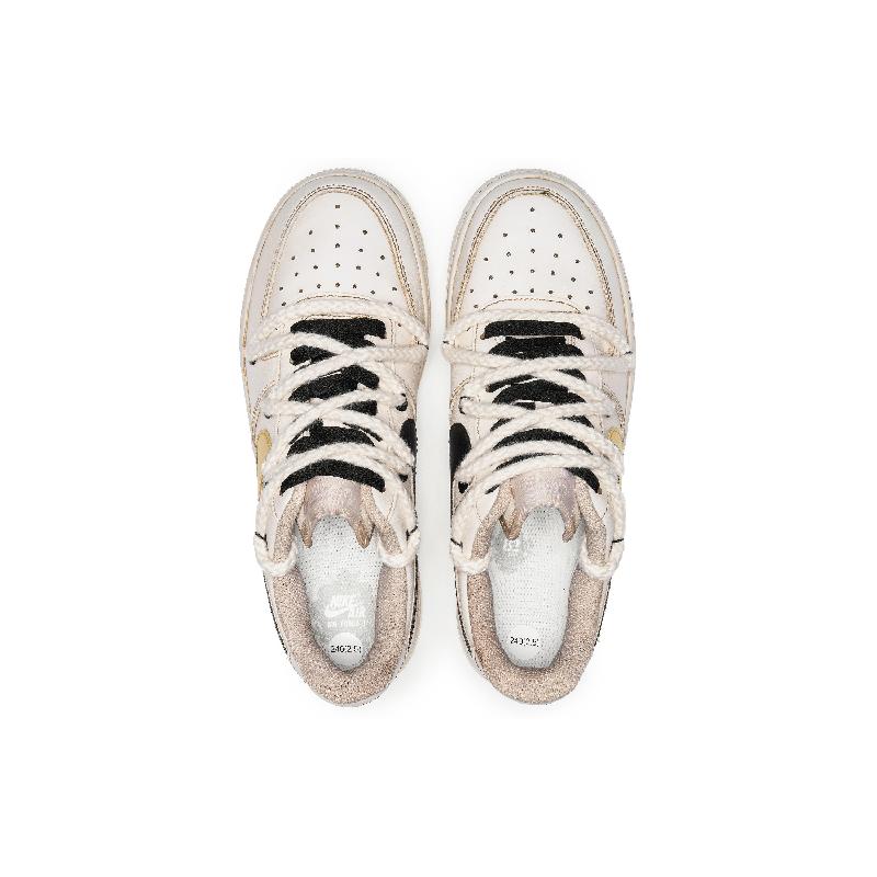 [Custom The women's coffee is bright yellow]  Air Force 1 Skateboard Shoes Women's Low-Top Beige/Yellow