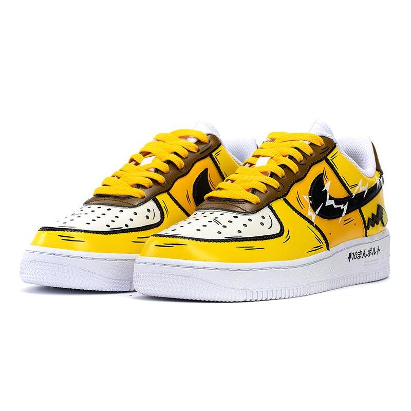 [Custom Female Pikachu in black and yellow]  Air Force 1 Skateboarding Shoes Women's