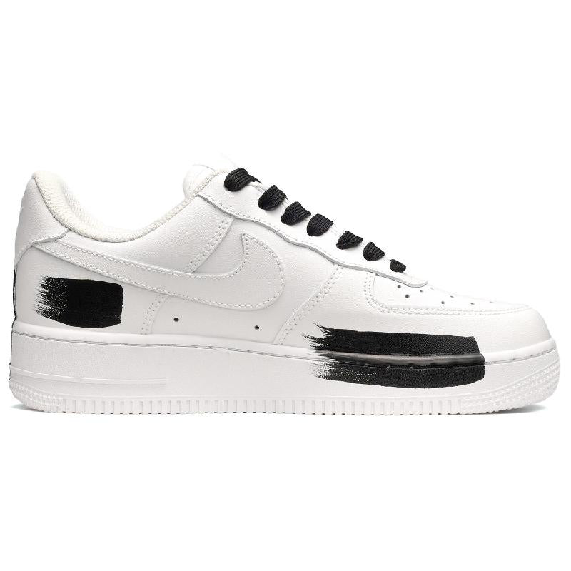 [Custom Freehand Brushwork]  Air Force 1 Skateboarding Shoes Low-top Black/White