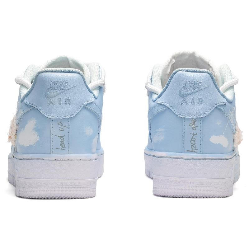 [Custom Women's scratch-off card with a cross in white and blue]  Air Force 1 Skateboarding Shoes Women's