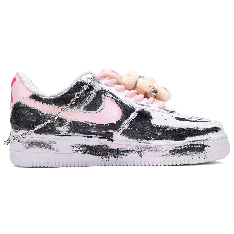 [Custom The female bad rabbit]  Air Force 1 Skateboard Shoes Women's Low-Top Red/Black