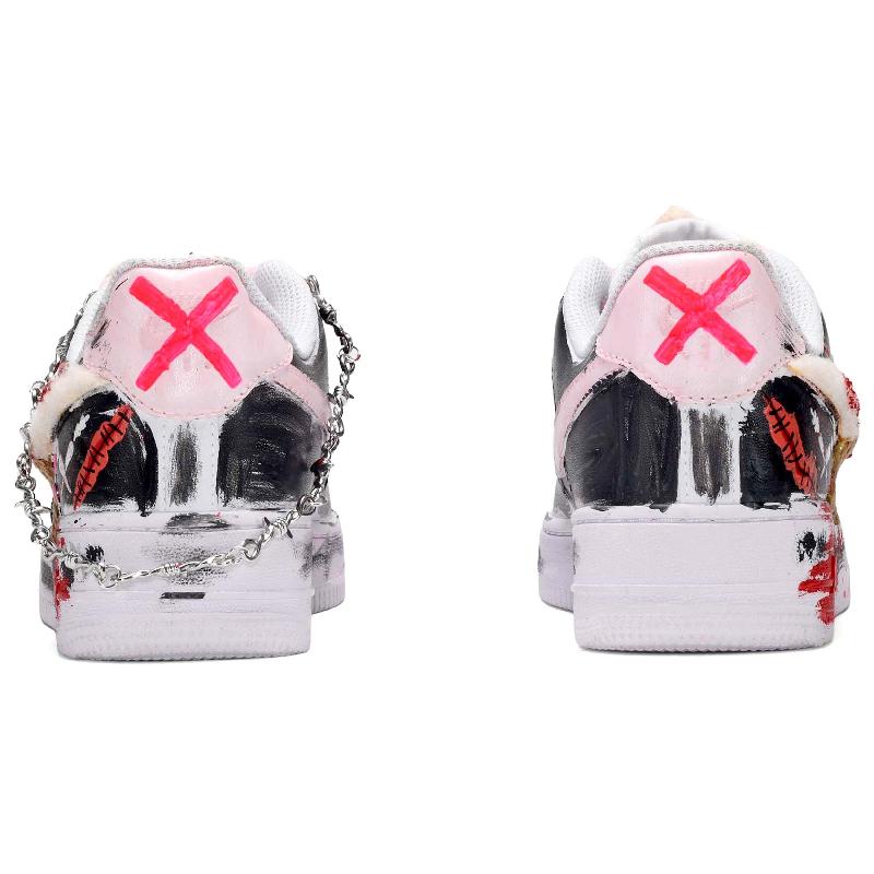 [Custom The female bad rabbit]  Air Force 1 Skateboard Shoes Women's Low-Top Red/Black