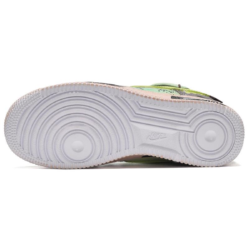 [Custom The female small jumping frog is white, brown and green]  Air Force 1 Skateboarding Shoes Women's Low-top Sanddrift/White/Rough Green/Hemp