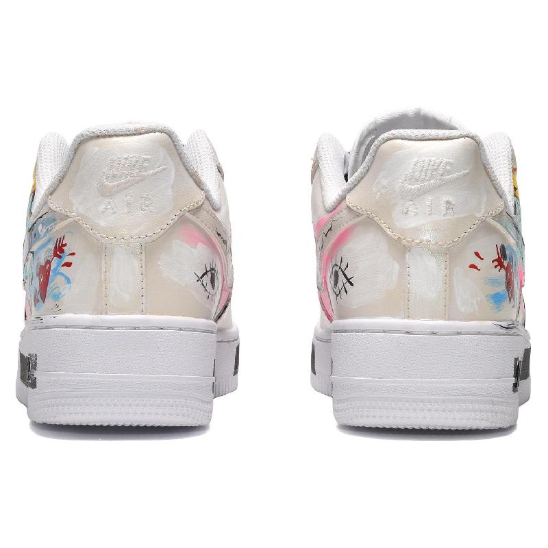 [Custom Women's heart-shaped small daisies in off-white]  Air Force 1 Skateboarding Shoes Women's