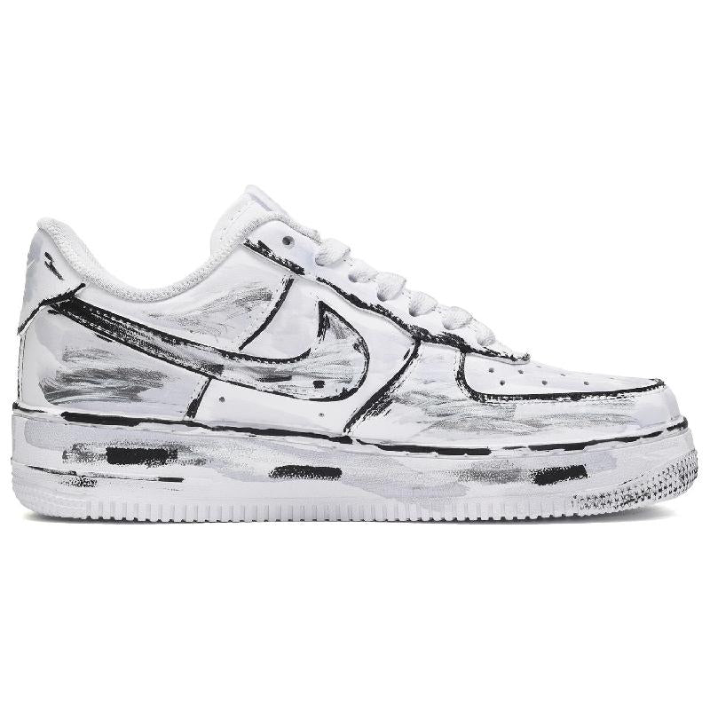 [Custom A female star's confession is black and white]  Air Force 1 Skateboarding Shoes Women's Low-top Black/White