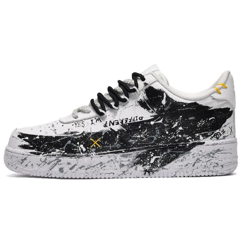 [Custom The female style has black and white arrows]  Air Force 1 Skateboarding Shoes Women's Low-top Black/white