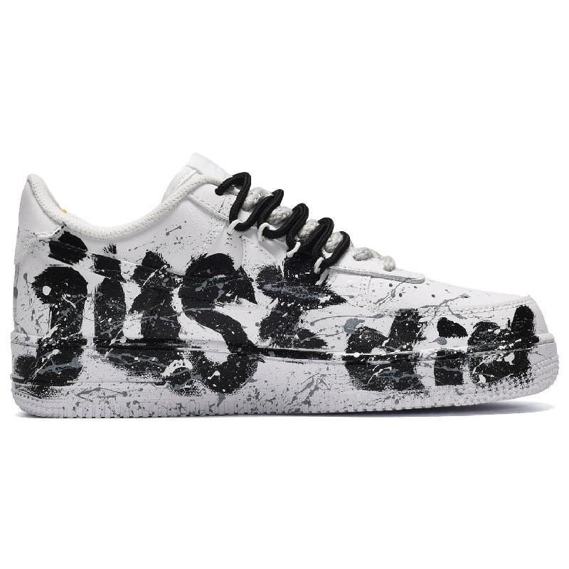 [Custom The female style has black and white arrows]  Air Force 1 Skateboarding Shoes Women's Low-top Black/white