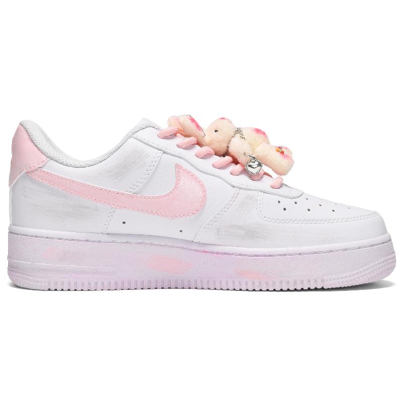 [Custom Female strawberry rabbit pink white]  Air Force 1 Skateboarding Shoes Women's Low-top Pink/white