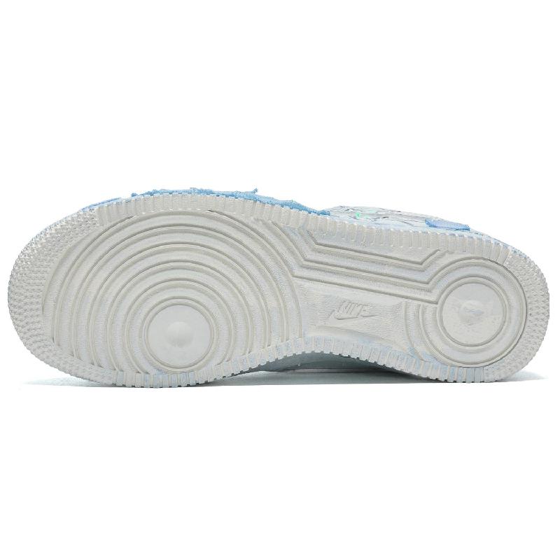 [Custom A female lost plush bear in blue]  Air Force 1 Skateboarding Shoes Women's Low-top Blue