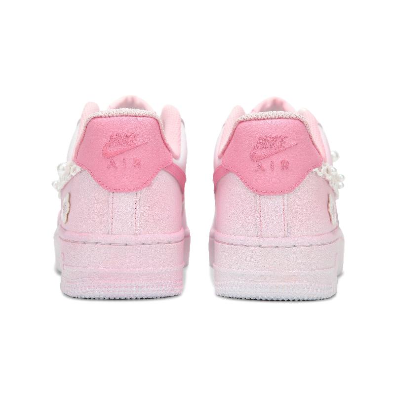 [Custom Women's pearl silk gradient powder]  Air Force 1 Skateboarding Shoes Women's