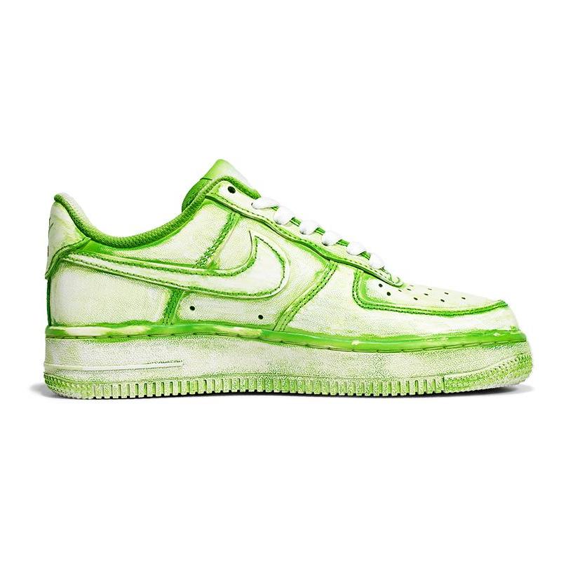 [Custom Women's nature K green and white]  Air Force 1 Skateboarding Shoes Women's