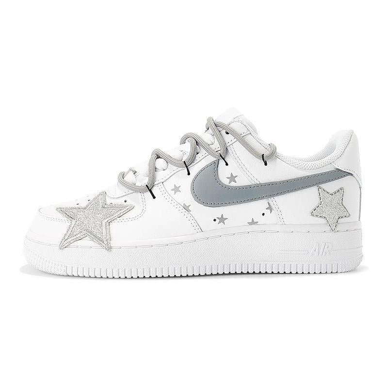 [Custom Women's Napoleon K silver white]  Air Force 1 Skateboarding Shoes Women's