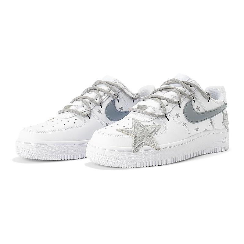 [Custom Women's Napoleon K silver white]  Air Force 1 Skateboarding Shoes Women's