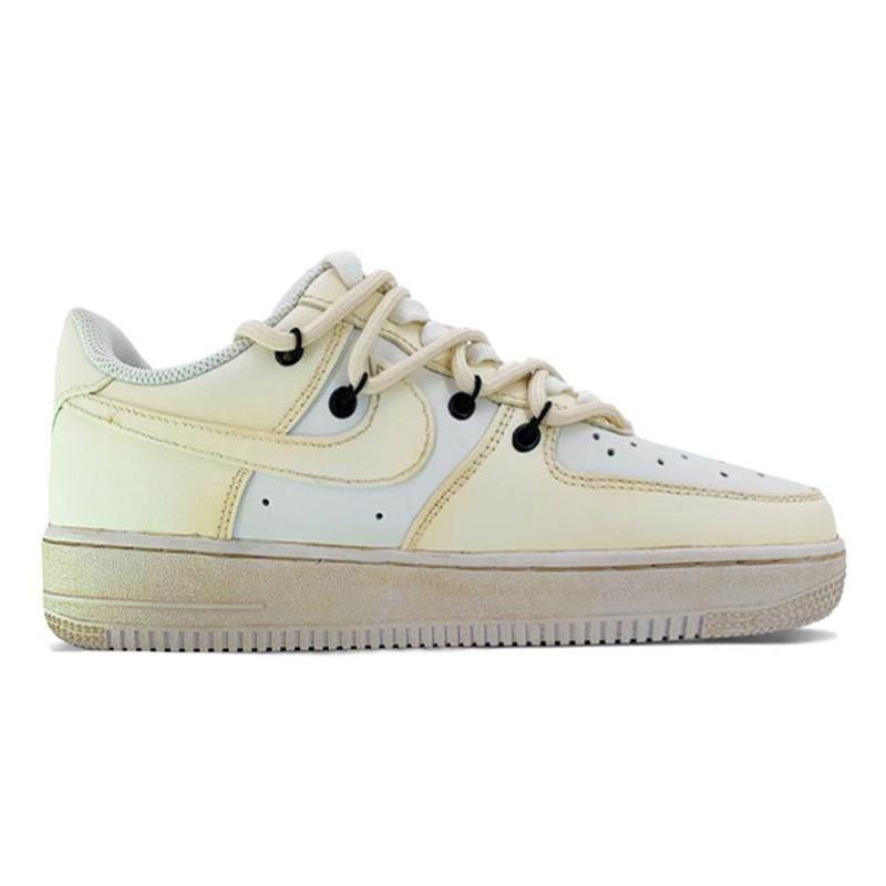 [Custom Air Force oxidized Coconut Milk QD]  Air Force 1 Skateboarding Shoes Women's