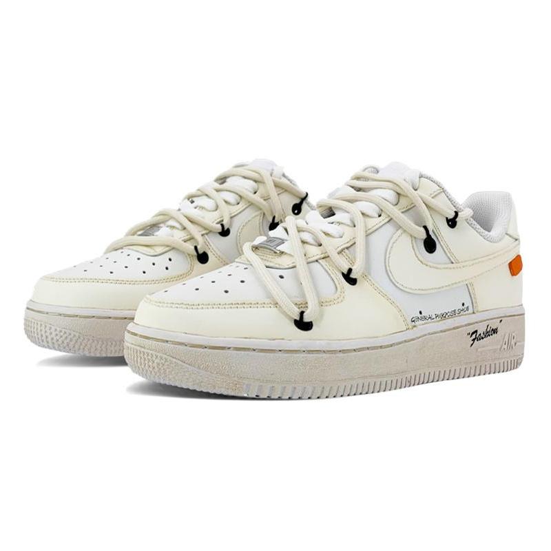 [Custom Air Force oxidized Coconut Milk QD]  Air Force 1 Skateboarding Shoes Women's