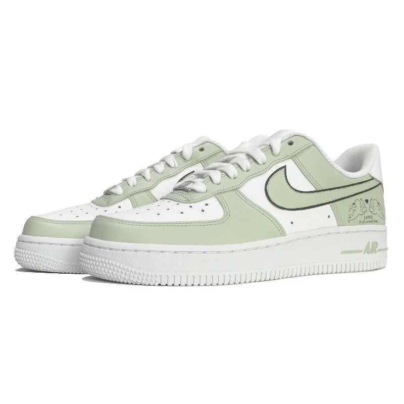 [Custom Slightly tipsy with soy milk]  Air Force 1 Skateboarding Shoes Women's Low-top White/green