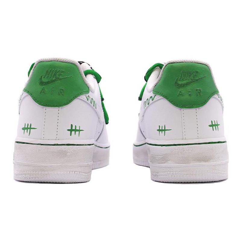 [Custom Female KENS are white and green]  Air Force 1 Skateboarding Shoes Women's Low-top White/green