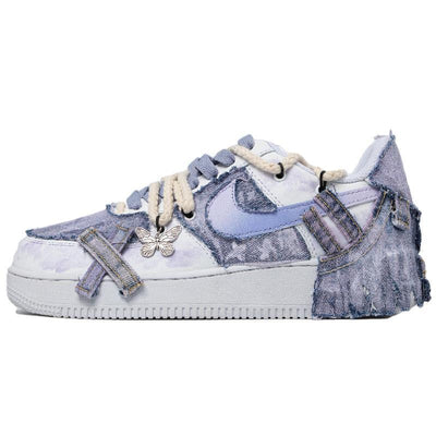 [Custom The female electronic music style is making a comeback in a dreamy purple and white]  Air Force 1 Skateboarding Shoes Unisex