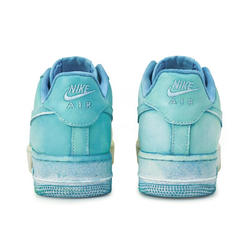 [Custom Female bell fish]  Air Force 1 Skateboarding Shoes Women's Low-top Blue/yellow/white