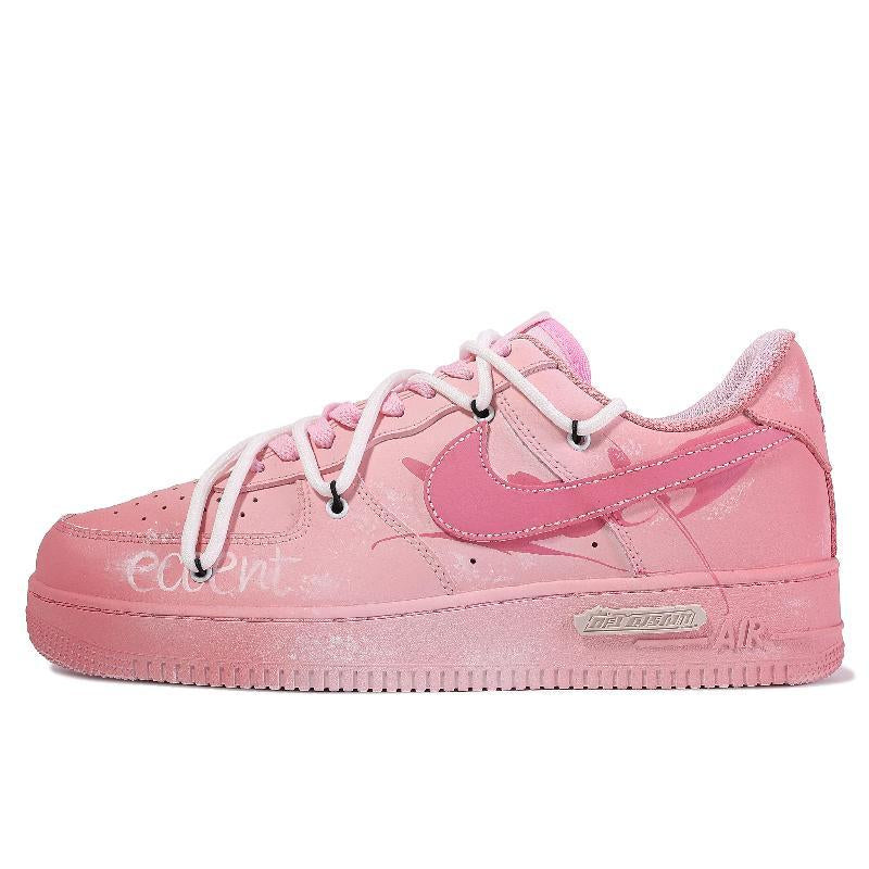 [Custom Pink rhythm]  Air Force 1 Skateboarding Shoes Women's