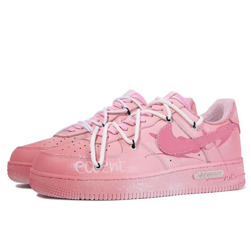 [Custom Pink rhythm]  Air Force 1 Skateboarding Shoes Women's