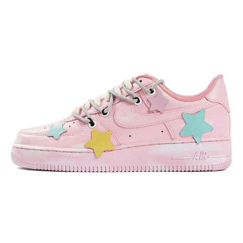 [Custom Retro scratch card for women]  Air Force 1 Skateboarding Shoes Women's Low-top Pink
