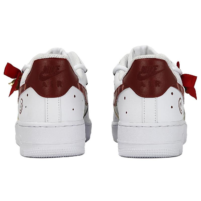 [Custom Peace and good fortune, white and green]  Air Force 1 Skateboarding Shoes Women's Low-top White/green