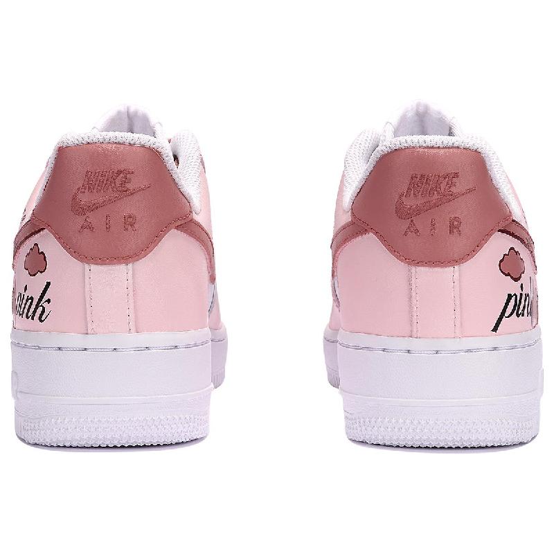 [Custom The time of love is pink and white]  Air Force 1 Skateboarding Shoes Women's Low-top Pink/white