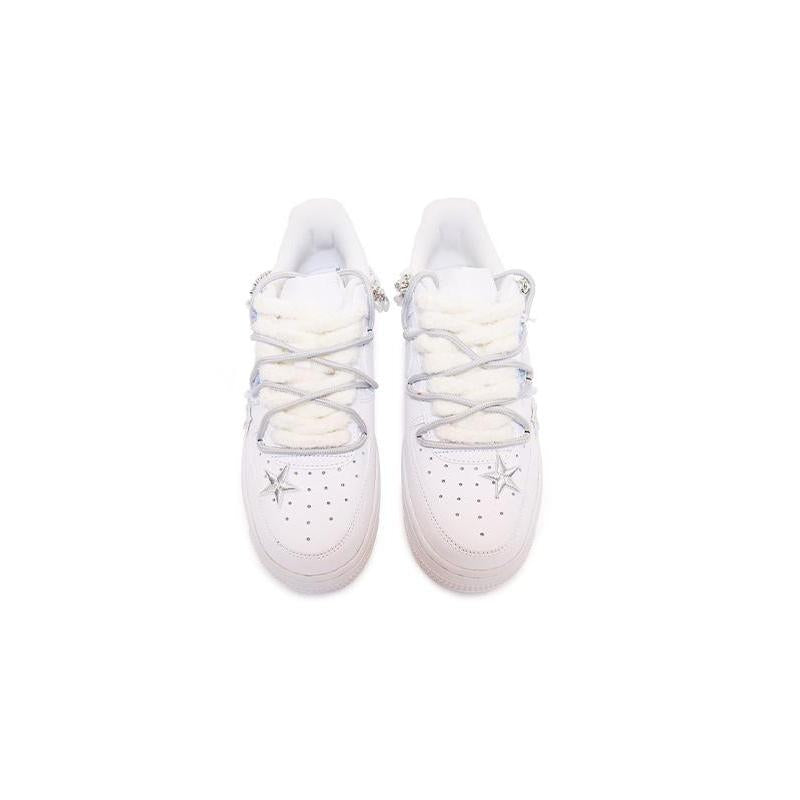 [Custom Christmas blue diamond-shaped pearl women's edition]  Air Force 1 Skateboarding Shoes Women's