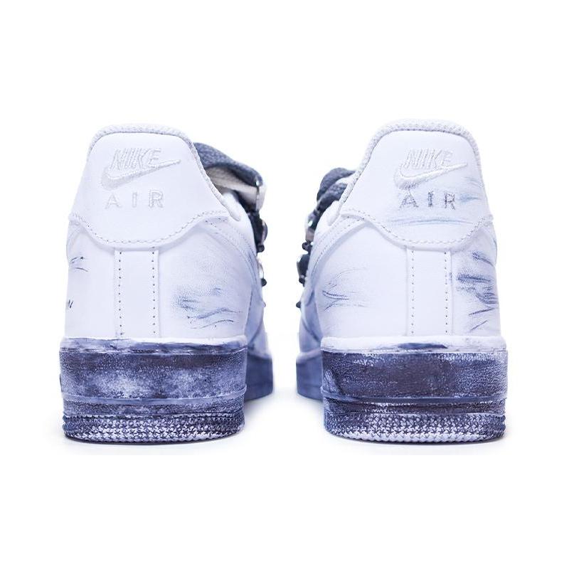 [Custom A female six-pointed star]  Air Force 1 Skateboarding Shoes Unisex Low-top Gray