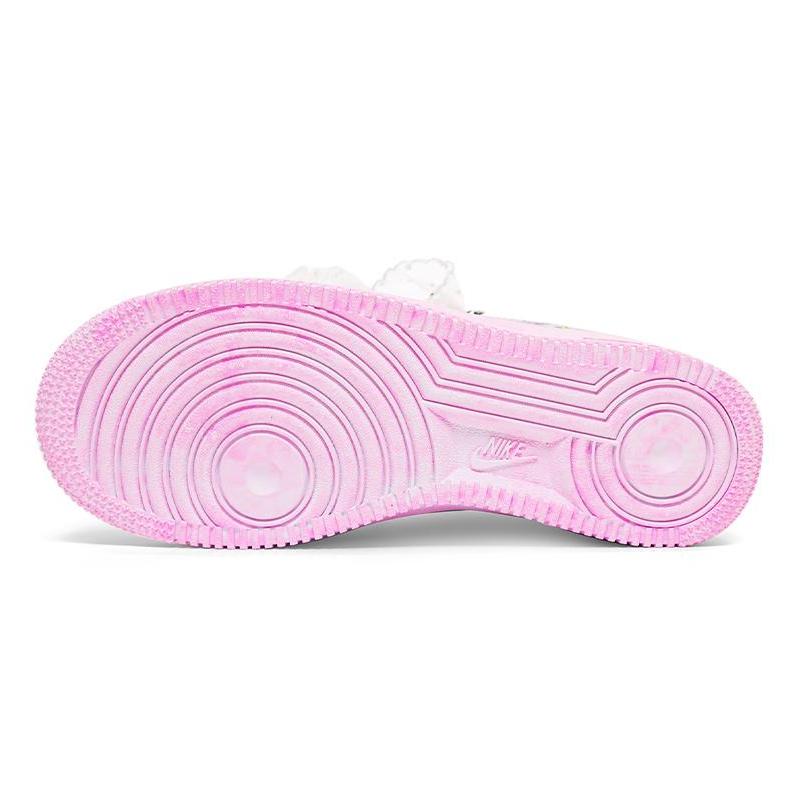 [Custom Women's heart-shaped escape sneakers]  Air Force 1 Skateboarding Shoes Women's Low-top Pink/white