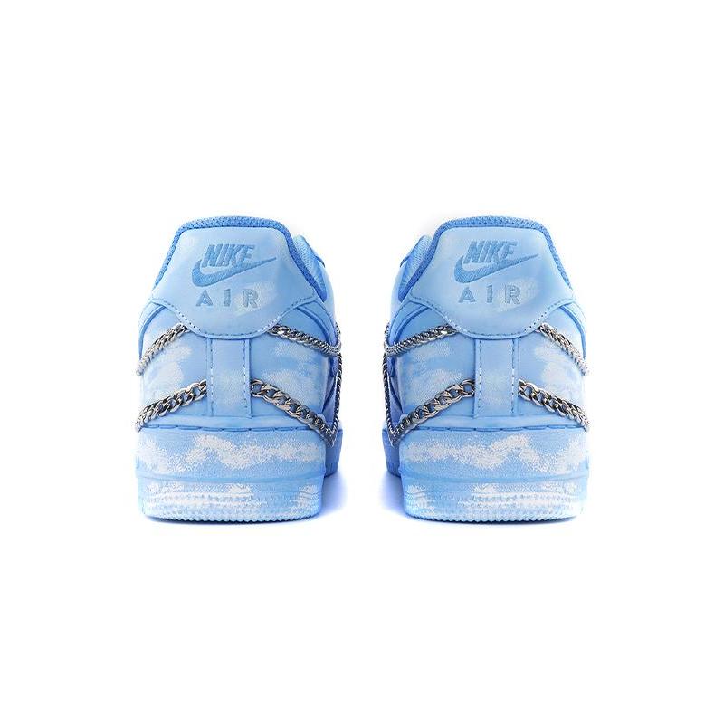 [Custom The women's chain is dyed blue]  Air Force 1 Skateboarding Shoes Women's