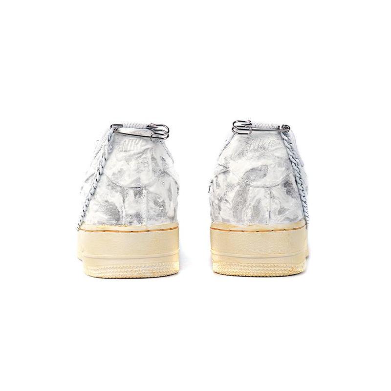 [Custom Female plaster hand] painted oxidized off-white]  Air Force 1 Skateboarding Shoes Women's