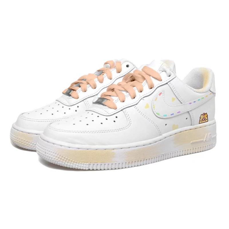 [Custom Cat]  Air Force 1 Skateboarding Shoes Women's Low-top White