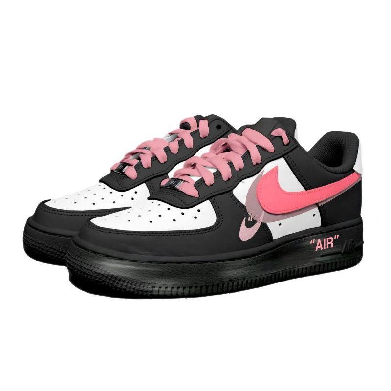 [Custom Meat powder three-hook female]  Air Force 1 Skateboarding Shoes Women's