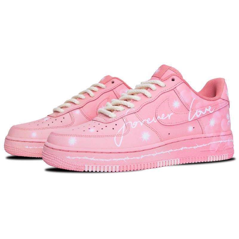 [Custom Saint Valentine stained roses]  Air Force 1 Skateboarding Shoes Women's