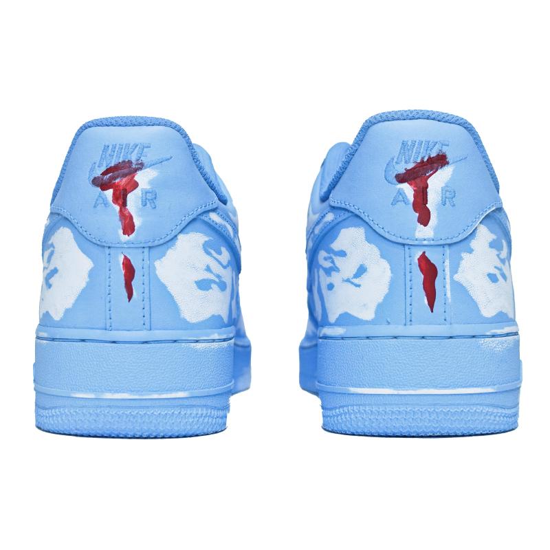 [Custom Women's dyed scratch-off bone pattern chain]  Air Force 1 Skateboarding Shoes Women's