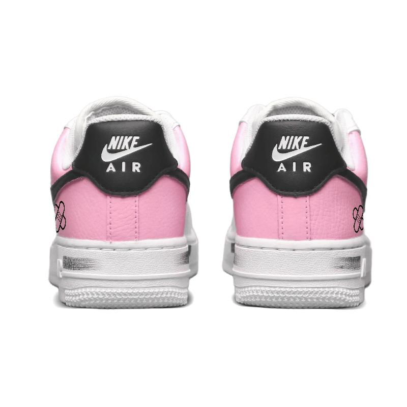 [Custom Sweet Bandage]  Air Force 1 Skateboard Shoes Women's Low-Top White/Black/Pink