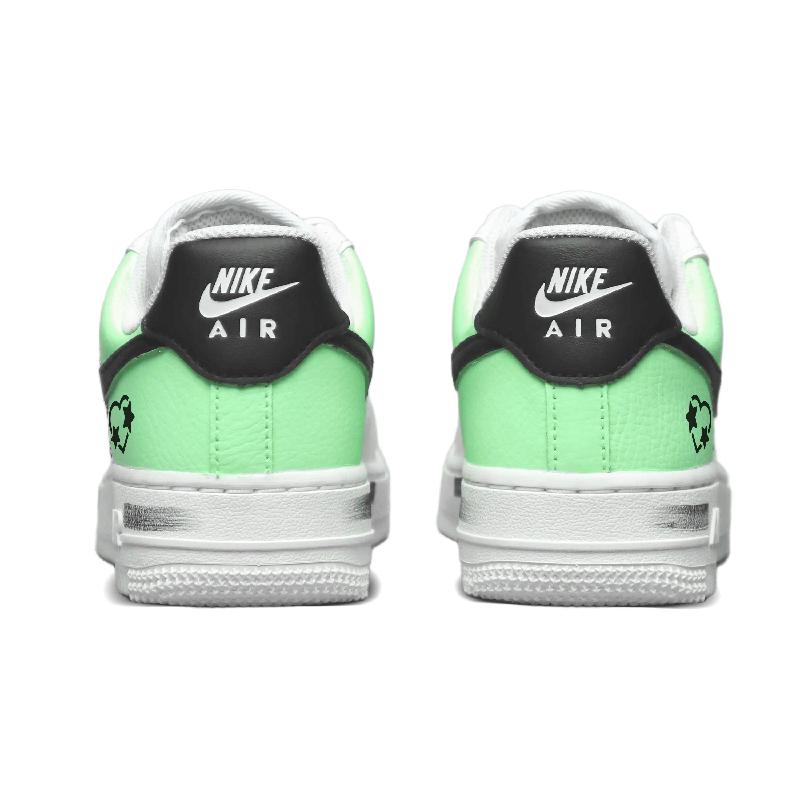 [Custom Black-green heart star]  Air Force 1 Skateboard Shoes Women's Low-Top White/Black/Green