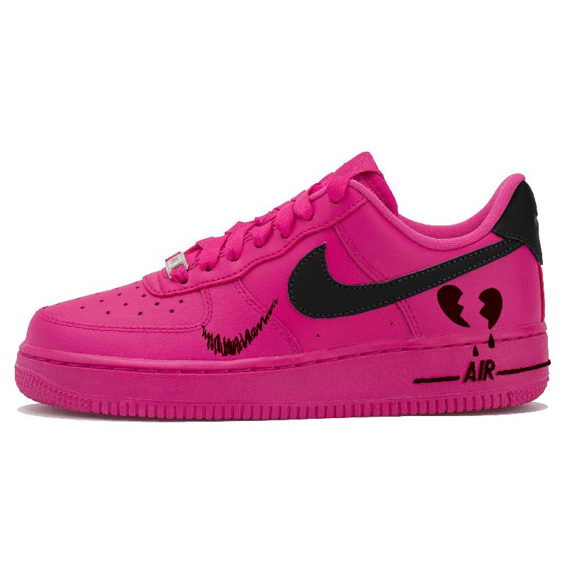 [Custom Rose pink double-hook]  Air Force 1 Skateboarding Shoes Women's