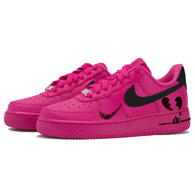 [Custom Rose pink double-hook]  Air Force 1 Skateboarding Shoes Women's
