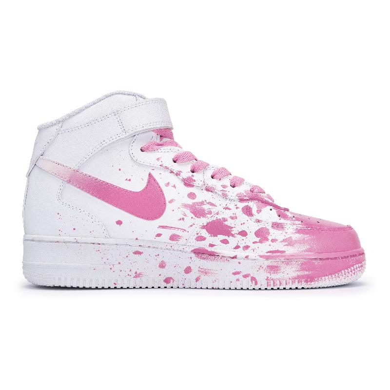 [Custom The female thief's heart was captured at the scene]  Air Force 1 Skateboard Shoes Women's Mid-Top Pink