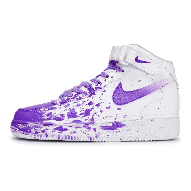 [Custom female tryst]  Air Force 1 Skateboard Shoes Women's Mid-Top Purple