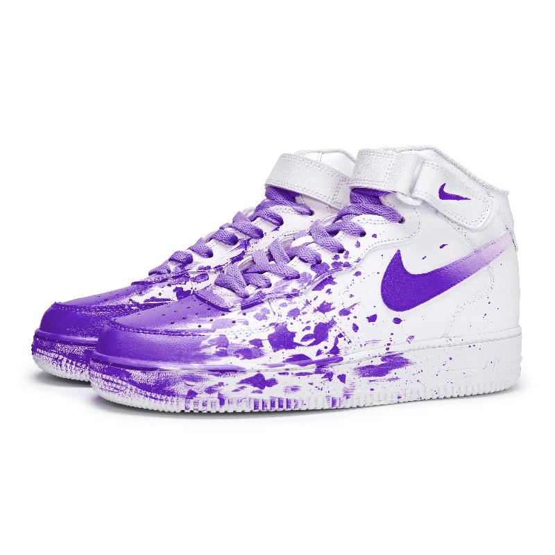 [Custom female tryst]  Air Force 1 Skateboard Shoes Women's Mid-Top Purple