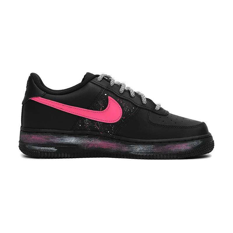 [Custom Women's high street dark ink-wash black rose]  Air Force 1 Skateboarding Shoes Women's