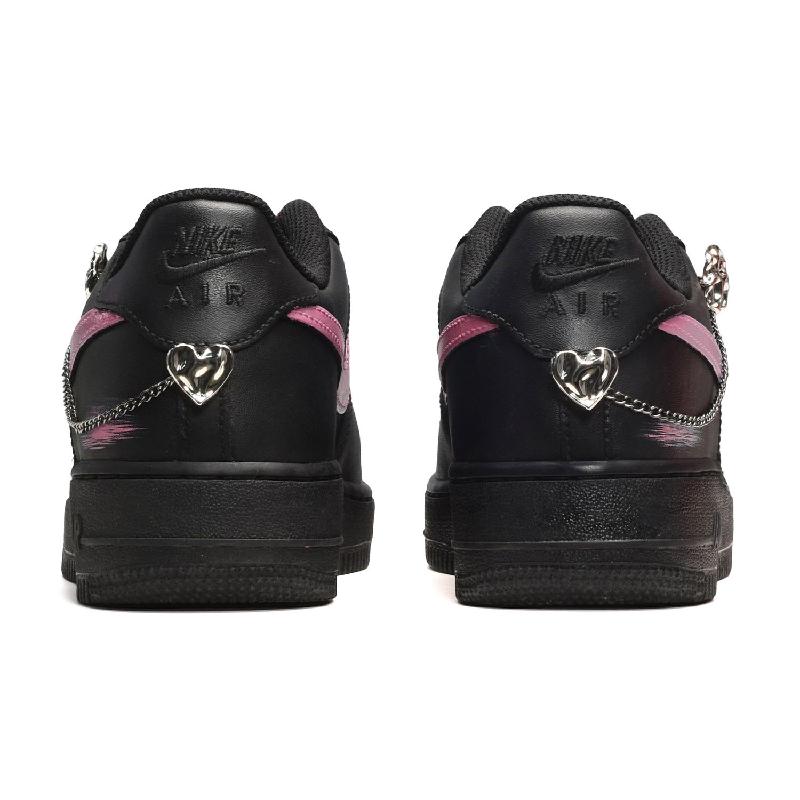 [Custom Female Shadow Floyd black pink]  Air Force 1 Skateboarding Shoes Women's Low-top Black/Pink