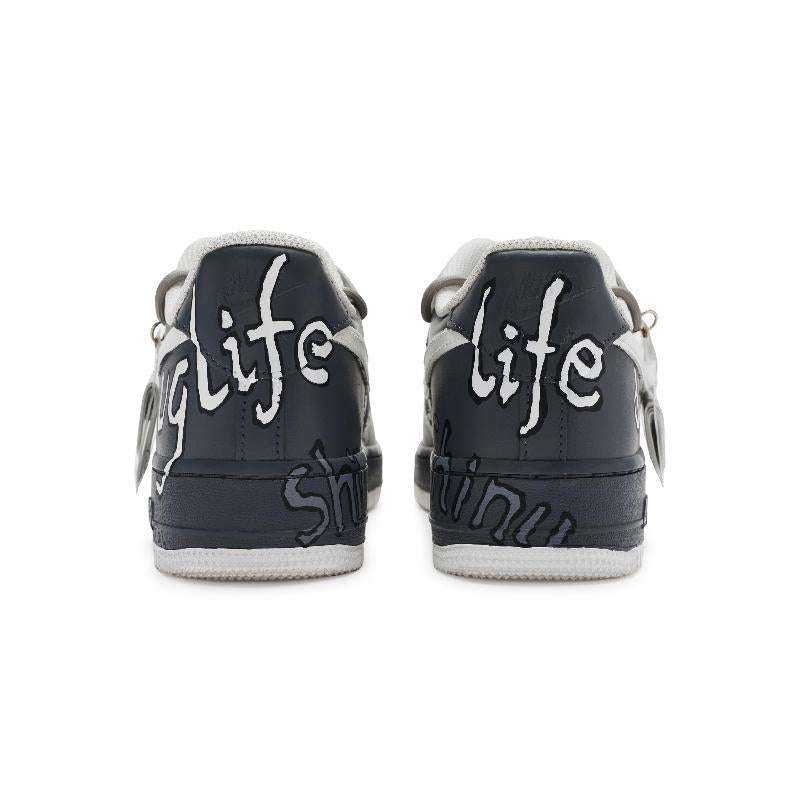[Custom Simple life in black and white for women]  Air Force 1 Skateboarding Shoes Women's Low-top White