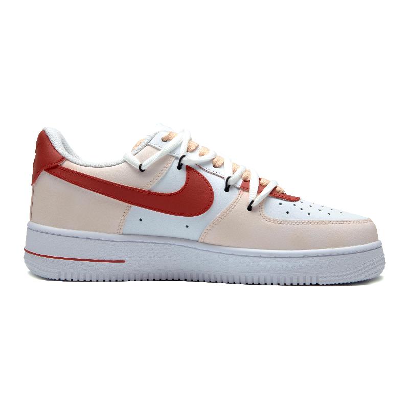 [Custom Red mark]  Air Force 1 Skateboarding Shoes Women's Low-top Red
